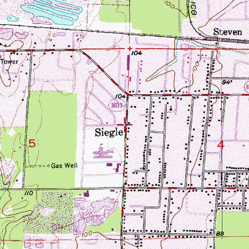 Topographic Map of Siegle, LA