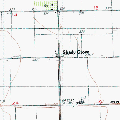 Topographic Map of Saint Johns Church, AR