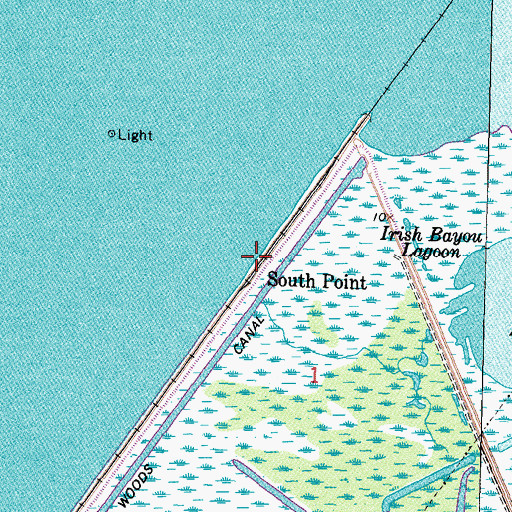 Topographic Map of South Point, LA