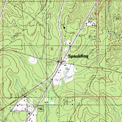 Topographic Map of Spaulding, LA