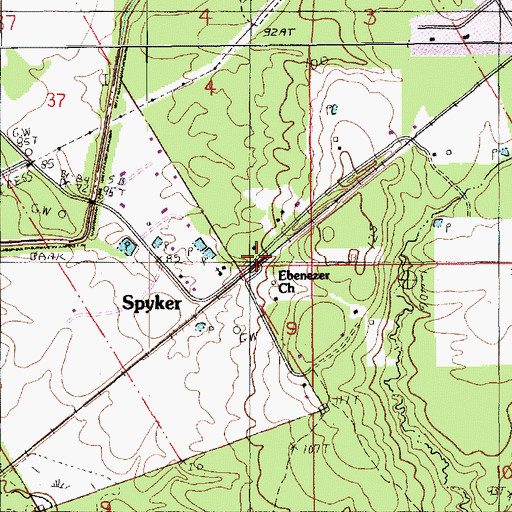Topographic Map of Spyker, LA