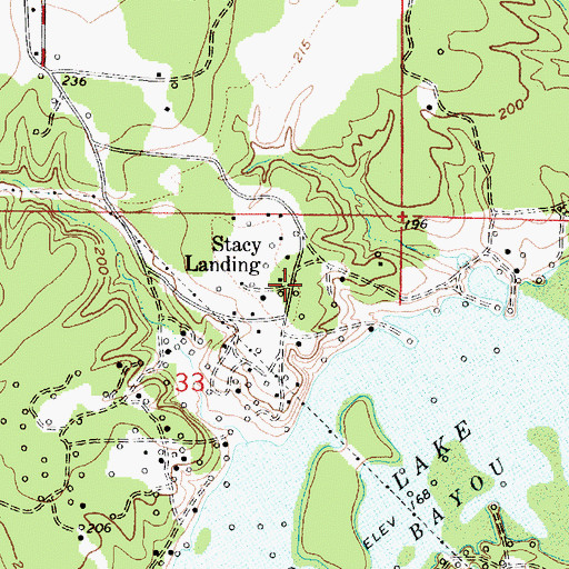 Topographic Map of Stacy Landing, LA