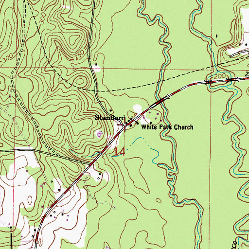 Topographic Map of Standard, LA