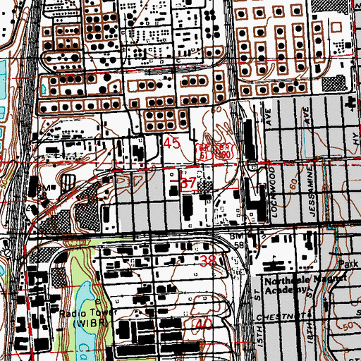 Topographic Map of Standard Heights School (historical), LA