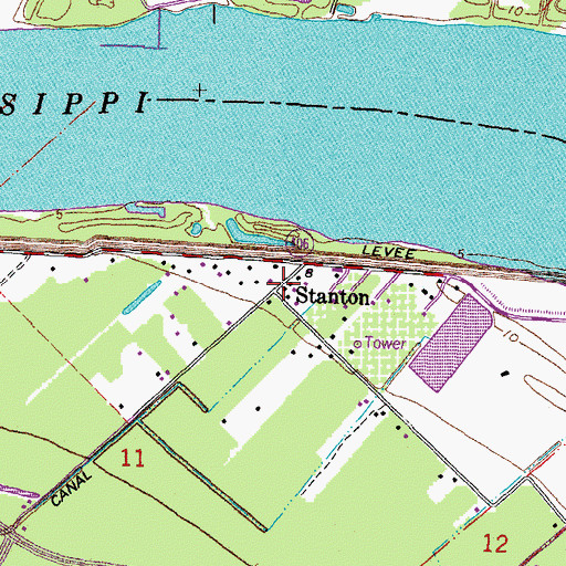 Topographic Map of Stanton, LA