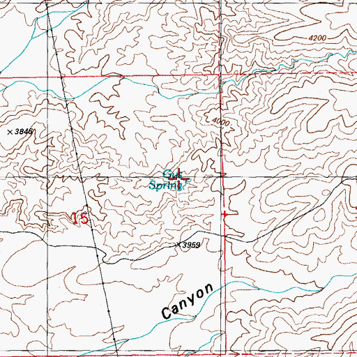 Topographic Map of Gus Spring, AZ