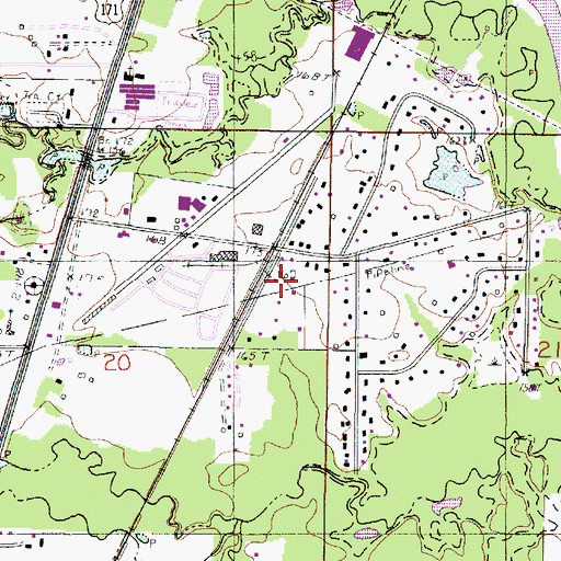 Topographic Map of Staples, LA