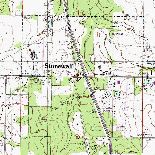 Topographic Map of Stonewall, LA