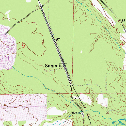 Topographic Map of Summit, LA