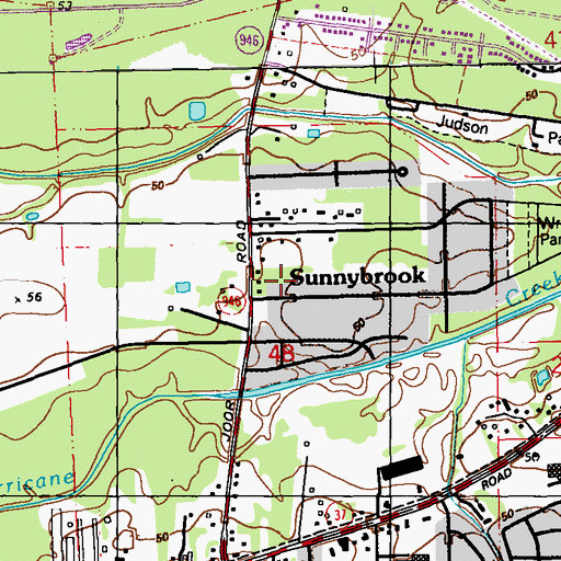 Topographic Map of Sunnybrook, LA