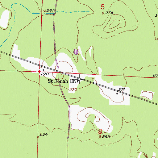 Topographic Map of Saint Jonah Church, AR