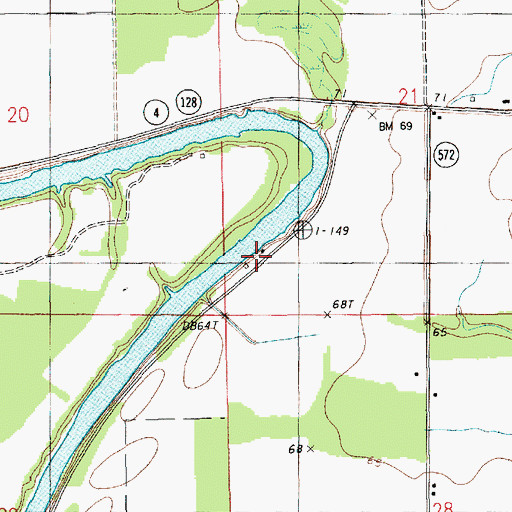 Topographic Map of Talbot Landing, LA