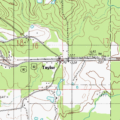 Topographic Map of Taylor, LA