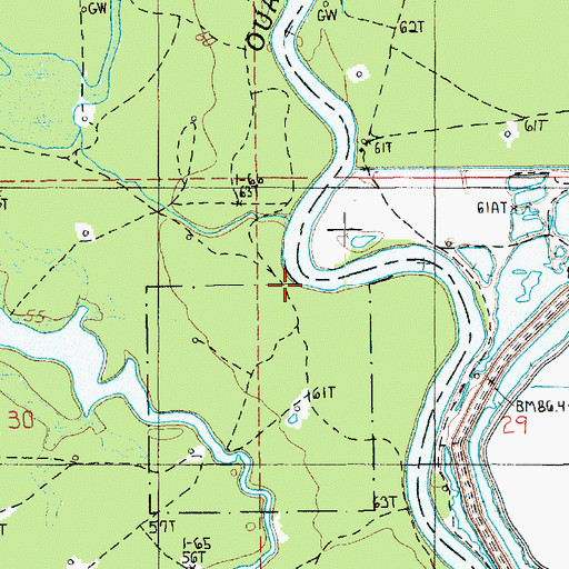 Topographic Map of Thirteen Points Landing, LA