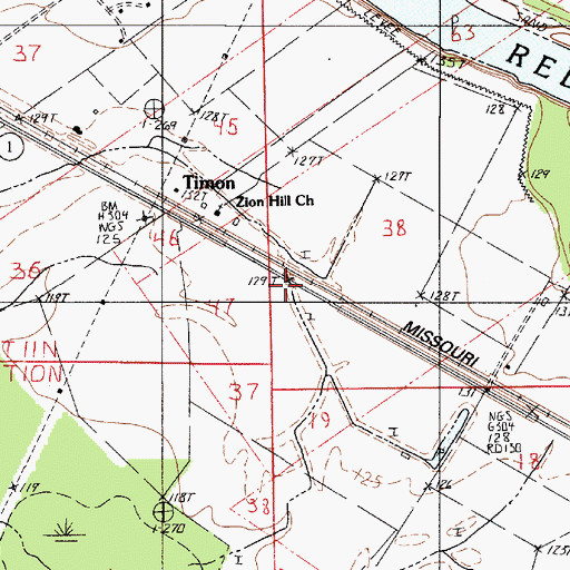 Topographic Map of Timon, LA