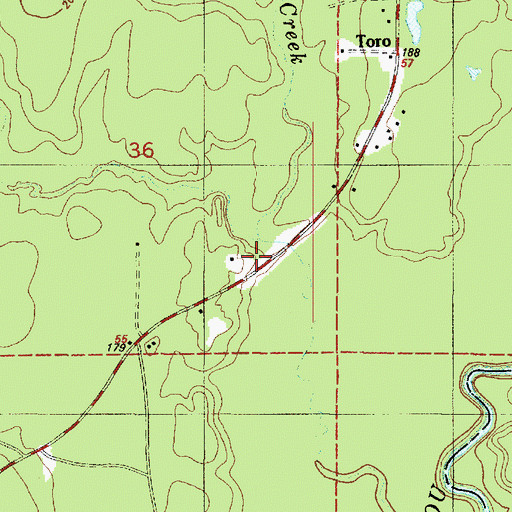 Topographic Map of Toro, LA