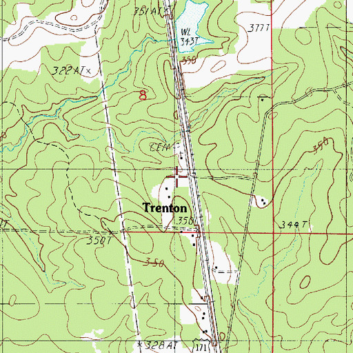 Topographic Map of Trenton, LA