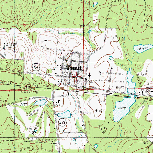 Topographic Map of Trout, LA