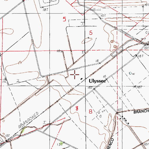 Topographic Map of Ulyssee, LA