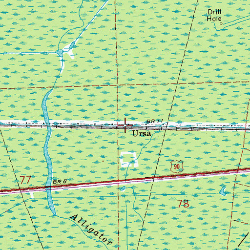 Topographic Map of Ursa, LA