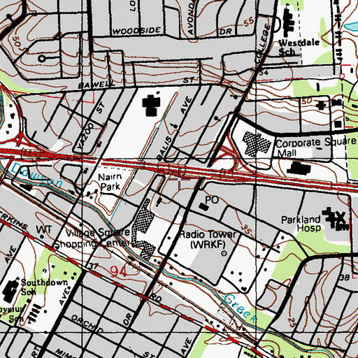 Topographic Map of Valley Park School (historical), LA