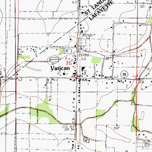 Topographic Map of Vatican, LA