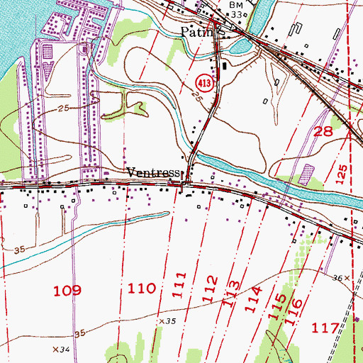 Topographic Map of Ventress, LA
