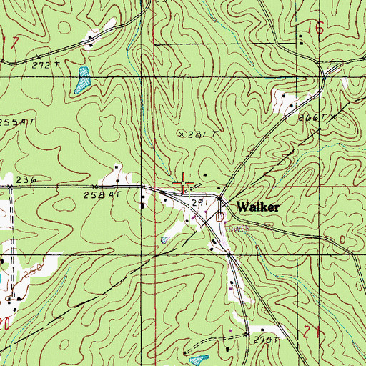 Topographic Map of Walker, LA
