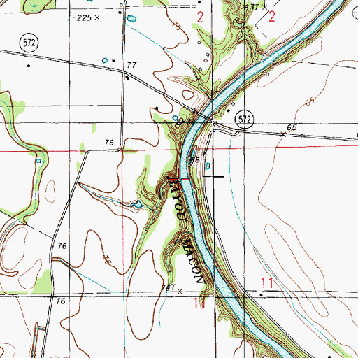 Topographic Map of Waller Landing, LA
