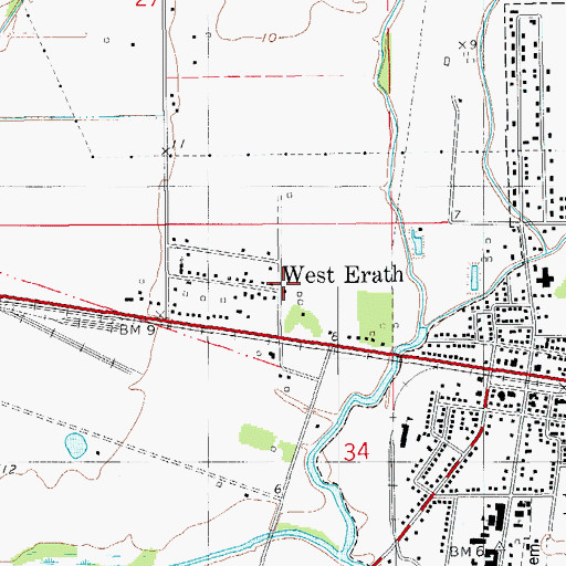 Topographic Map of West Erath, LA