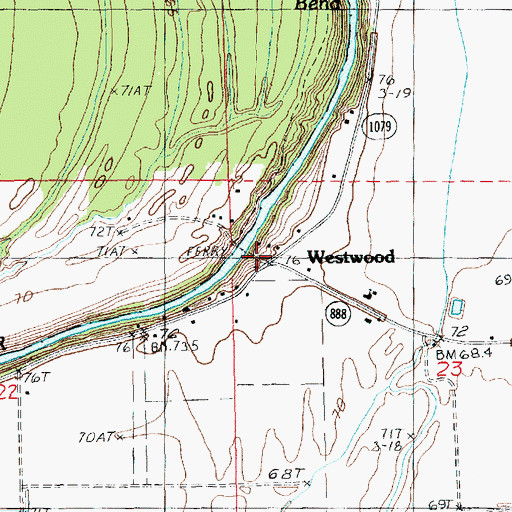 Topographic Map of Westwood, LA