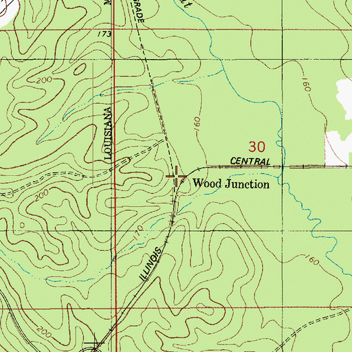 Topographic Map of Wood Junction, LA