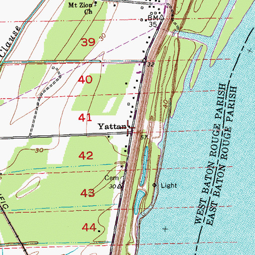 Topographic Map of Yattan, LA
