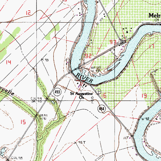 Topographic Map of Saint Augustine Church, LA