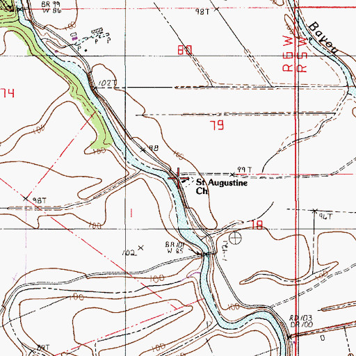 Topographic Map of Saint Augustine Church, LA