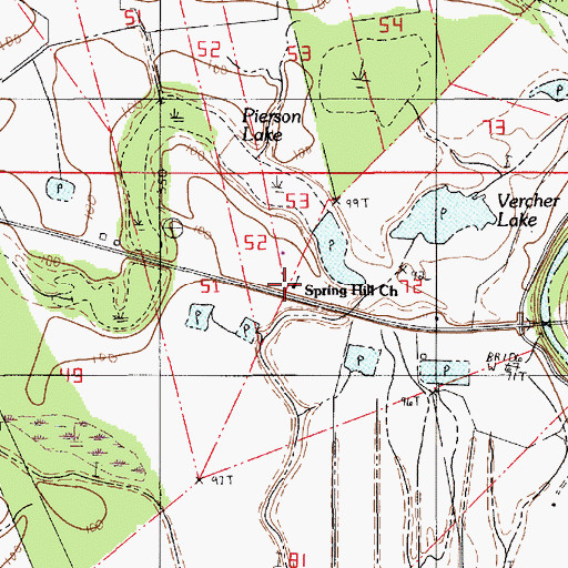 Topographic Map of Spring Hill Church, LA