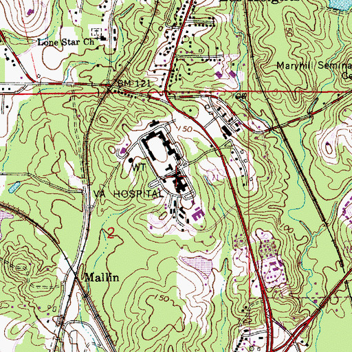 Topographic Map of Alexandria Veterans Affairs Health Care System, LA