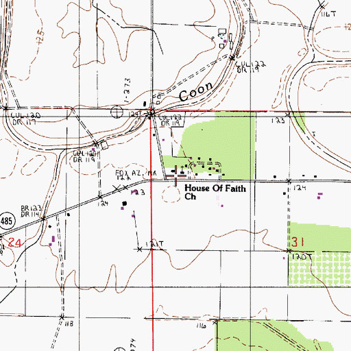 Topographic Map of House of Faith Church, LA