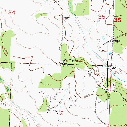 Topographic Map of Saint Luke Church, AR