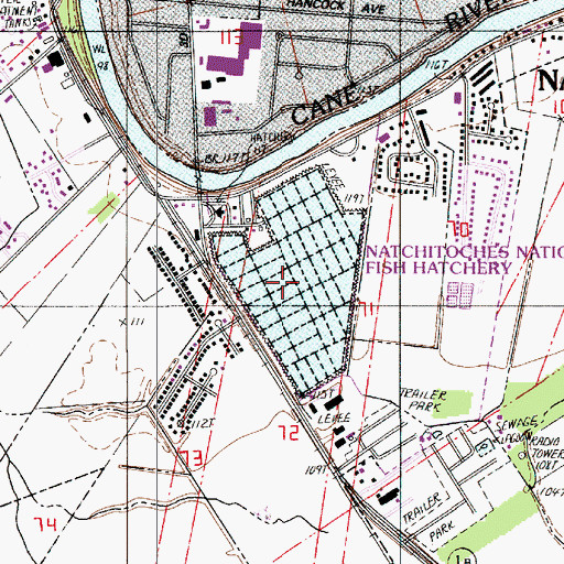 Topographic Map of Natchitoches National Fish Hatchery, LA