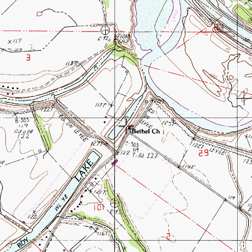 Topographic Map of Bethel Church, LA