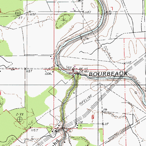 Topographic Map of Bayou Couchinaha, LA