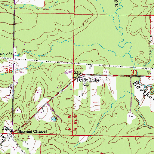 Topographic Map of Saint Luke Church, AR