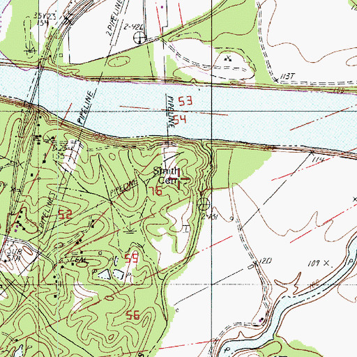 Topographic Map of Smith Cemetery, LA