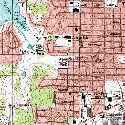 Topographic Map of Atkins Park, LA