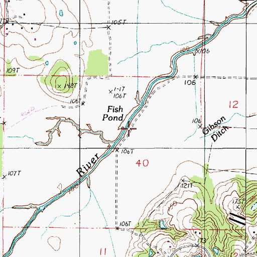 Topographic Map of Fish Pond, LA