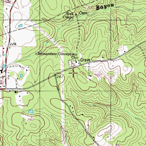 Topographic Map of Immaculate Conception Church, LA