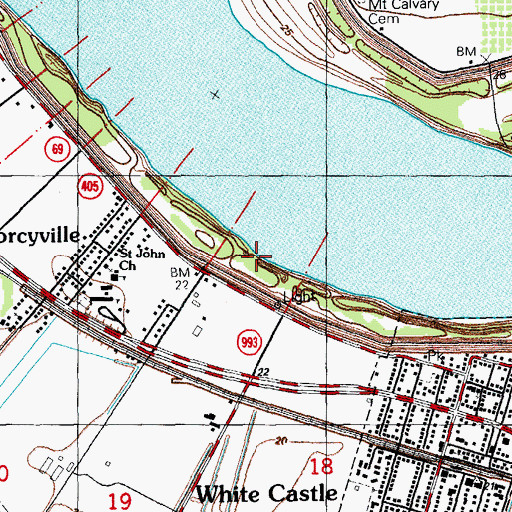 Topographic Map of Cedar Grove Landing, LA