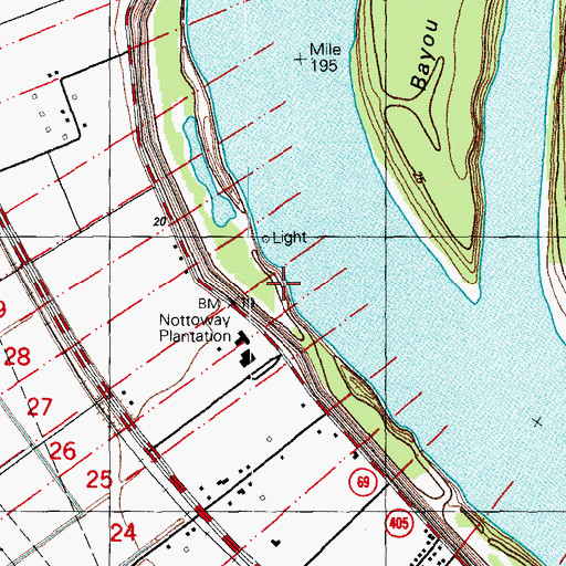 Topographic Map of Catherine Landing, LA