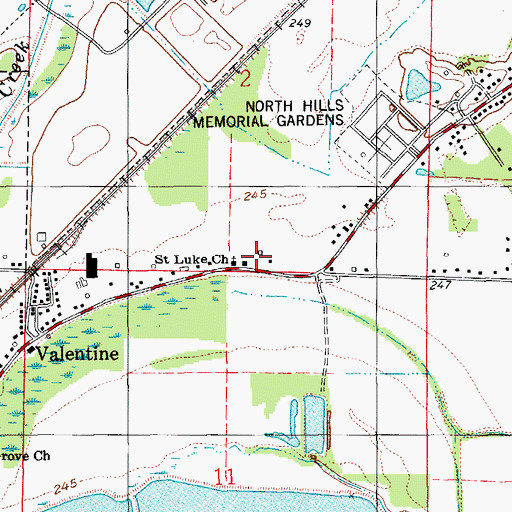 Topographic Map of Saint Luke Church, AR